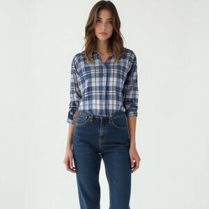 ETRO Milano Men’s Plaid Button Down Shirt - Blue/Yellow - Size 39 M - Italy❤️